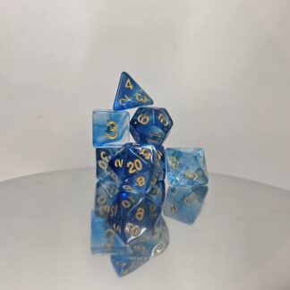 Translucent Blue Polyhedral Dice Set
