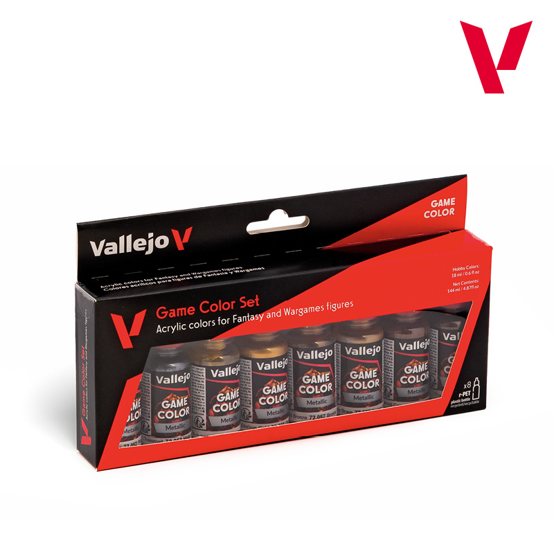Vallejo Game Colour Set - Metallic Colours (8 bottles)
